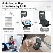 Vacuum Seal Compression Large Travel Backpack with Air Pump, Personal Item Airbag Carry on Backpacks Flight Approved, Airback Waterproof Work Compression Bags Travel Pump Business Laptop Suitcase
