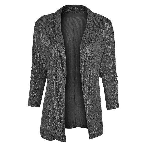 Vedolay Jackets for Women Womens Plus Size Casual Long Sleeve Open Front Cardigan Work Office Blazer Jacket,Black XXL
