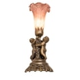 thumbnail image 3 of Meyda 11015 13 in. Twin Cherub Pond Lily Mini Lamp, 3 of 7
