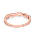 thumbnail image 3 of Rose Tone, Simulated Cubic Zirconia Size-9 Half Eternity Twist Band 925 Sterling Silver, 3 of 7