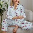 thumbnail image 5 of KLL Poodle Dog Print Women's Long Sleeve Pajamas with Pants Sleepwear Loungewear 2 Set-Small, 5 of 7