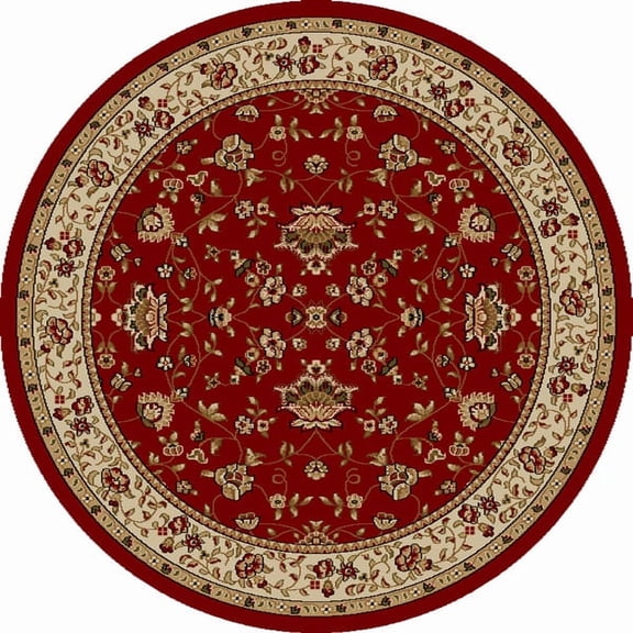 Radici Usa Como Area Rug 1597 Red Italian Bordered 8' x 8' Round