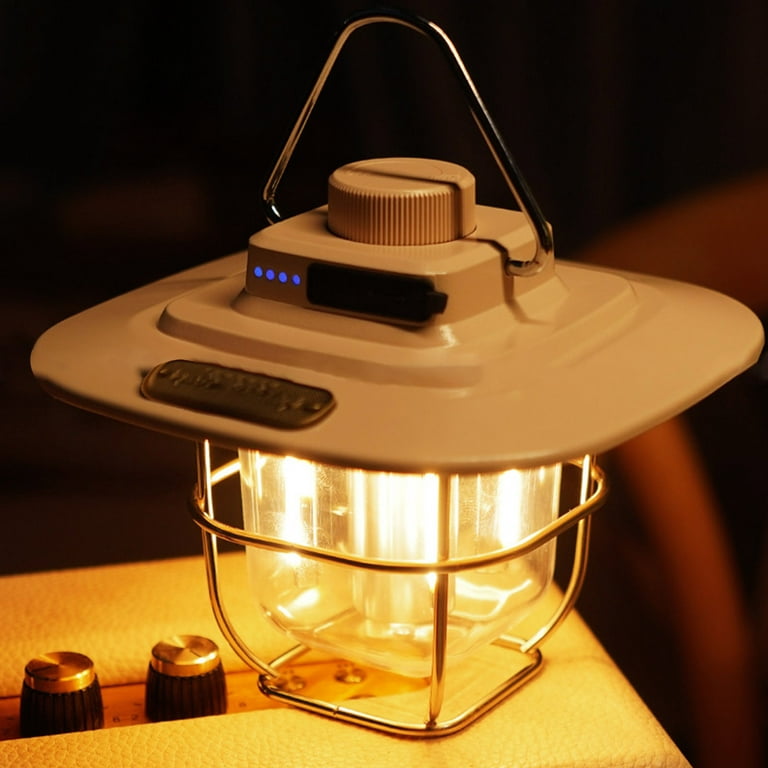 Vintage Hanging Camping Lanterns Battery Powered Warm Light Led