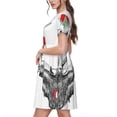 thumbnail image 2 of Disketp Moose Kissing Under Mistletoe para Vestido de Manga Corta para Mujeres, Vestidos de Verano para Mujeres, Casual y Holgado para la Playa, 2 of 6