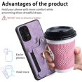 thumbnail image 6 of Phone Case for Samsung Galaxy A23 5G/4G Wallet Cover with Tempered Glass Screen Protector and Wrist Strap Lanyard RFID Credit Card Holder Ring Stand Cell Accessories A 23 23A 6.6 Women Purple, 6 of 14