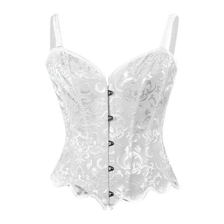 Youmylove Women Vintage Shapewear Womens Vintage Off Shoulder Corset Bustier Lace Up Boned Overbust Corset Bustier Lingerie Bodyshaper Seamless Body Shaper