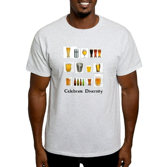 CafePress - Celebrate Diversity Beer Light T Shirt - Men's Classic Graphic T-Shirt