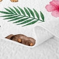 thumbnail image 5 of Homewish Cartoon Dachshund Quilt Full,Ocean Wave Full Bedspread Sets,White,Hibiscus Flowers Decor,3 Pieces, 5 of 7