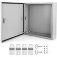 thumbnail image 1 of 16x16x6 Outdoor Electrical Enclosure Box NEMA 4X IP66 Waterproof Steel Junction Box with Lock Hinged Door and Mounting Plate, 1 of 7