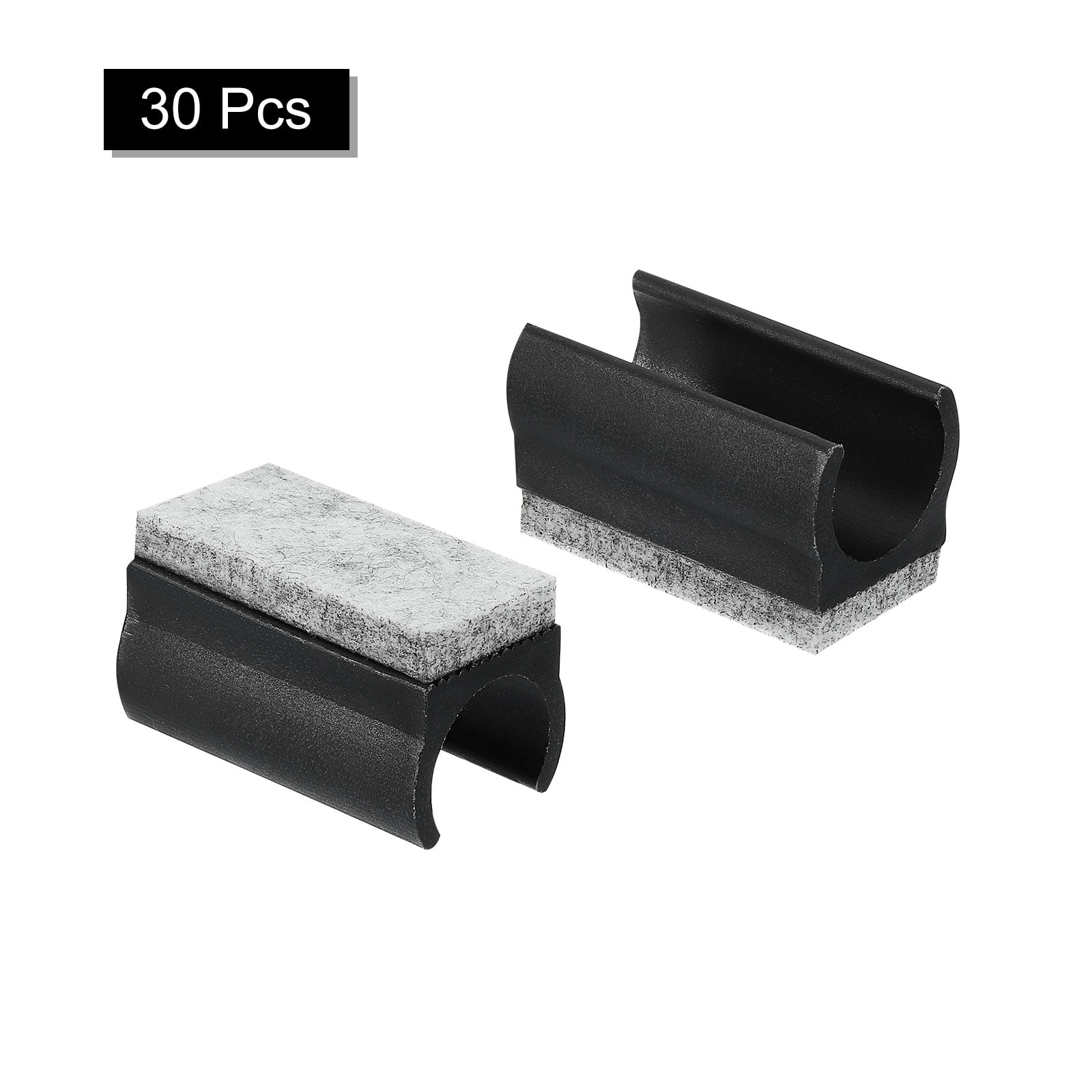 Uxcell 30 Pack Chair Legs Tips Caps with Felt Pads Fit 19mm Tube Legs, Black, Gray Pad