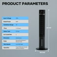 thumbnail image 6 of MaxKare 40" Evaporative Air Cooler, Air Circulation 3 Mode 12H Timer, Oscillating Tower Fan for Large Room, Black, 6 of 9