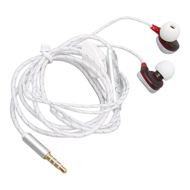 Auriculares con cable Cable a prueba de enredos Auriculares internos con cable con micrófono para computadora portátil Teléfono Reproductor de MP3 Conector de 3,5 mm Plata