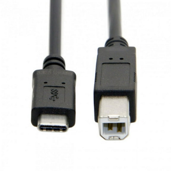 JSER USB-C USB 3.1 Type C Male to USB 2.0 B Type Male Data Cable for Cell Phone Mac Laptop