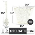 thumbnail image 2 of 100 Mini Plastic Dessert Cups with Spoons - 2 oz Gold Glitter Dessert Shooters for Chocolate Desserts, Appetizers, Samplers, Shot Glasses & More, 2 of 8