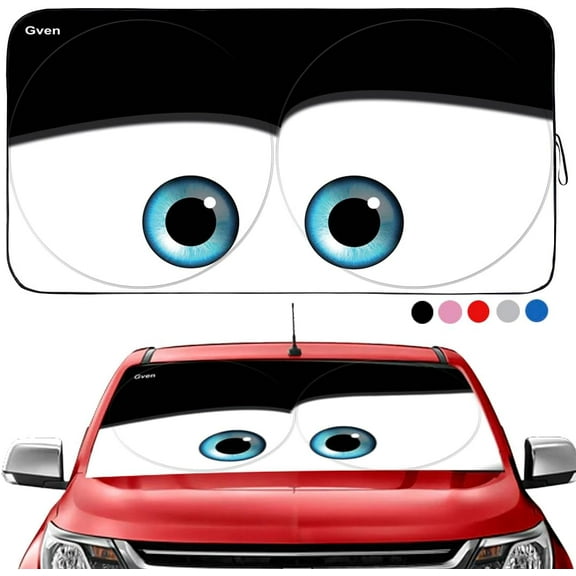 Windshield Sun Shade Windshield Cover Original Patented Car Eyes Automotive Interior Sun Protection Front Windshield Sun Visor Protector Blocks UV Rays Keep Your Vehicle Cool (Black, S)