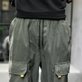 thumbnail image 5 of gakvov Cargo Pants For Men Men Solid Color Casual Pants Drawstring Mouth Hiking Work Pants Outdoor Clothing, 5 of 9