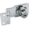 thumbnail image 3 of Cerradura de puerta Cerradura de hebilla de metal - Perno de ángulo recto de 90 grados, con llave y tornillos, Cerradura para puerta, ventana, cajón, puerta de jardín, gabinete. 2 piezas de plata JFHHH pequeña, 3 of 4