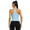 thumbnail image 5 of Sociala Women's Round Neck Ribbed Tank Tops Racerback Stretch Camis With Shelf Bra, 5 of 5