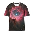 thumbnail image 4 of Craaazy Women's Loose Colorful Starry Sky Printing Summer Crew Neck Short Sleeve Pullover Tops Gifts, 4 of 5