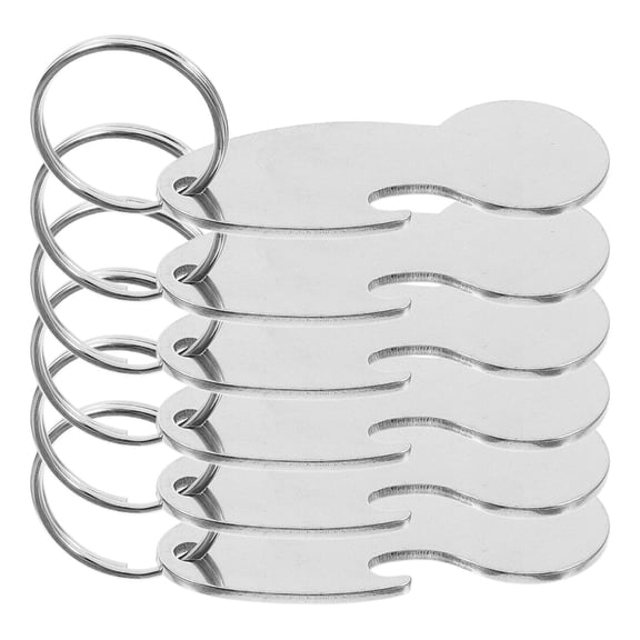 Soimiss 6Pack Shopping Token Key Ring Stainless Steel Key Decoration Men Women