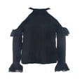 thumbnail image 3 of Women‘s Halter Cold Shoulder Slim Fit Long Sleeve Tee Tops, 3 of 5