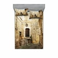 thumbnail image 2 of Ambesonne Vintage Fitted Sheet & Pillow Sham Set, Narrow Cobble Street, Twinxl, Cream, 2 of 3