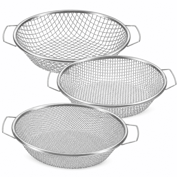 TUOBOS 3-Piece Galvanized Steel Soil Sifter Set with 3 Mesh Sizes for 5-Gallon Buckets