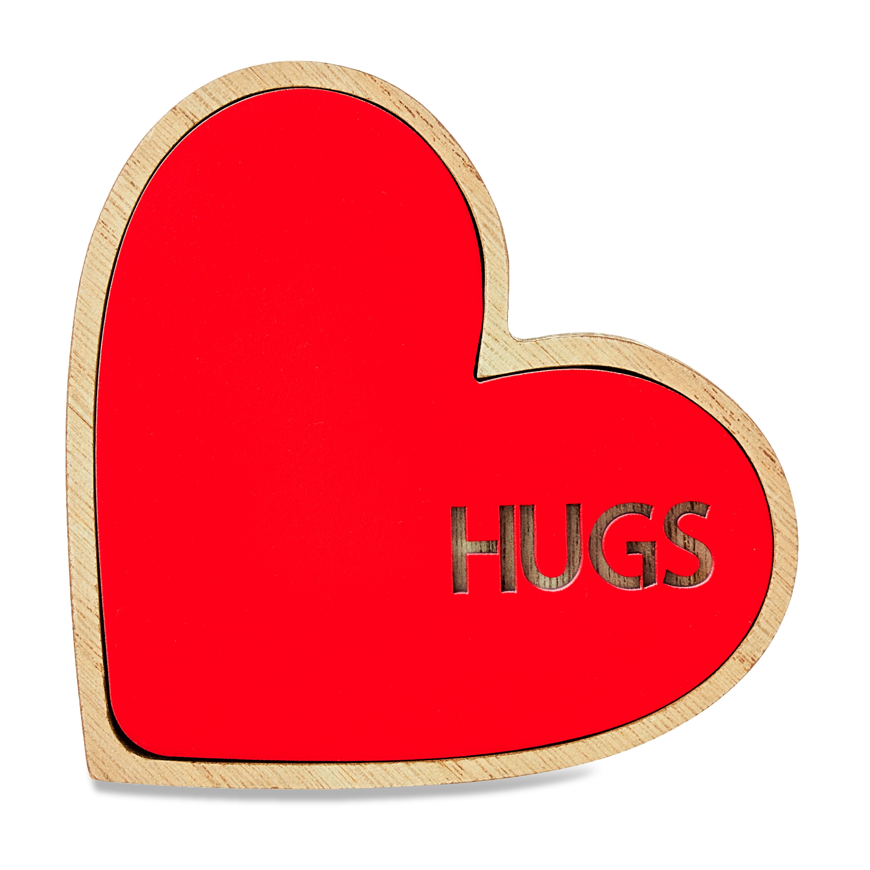 Way to Celebrate 4.25" Wood Heart Tabletop Decoration, Red