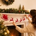 thumbnail image 4 of Red Christmas Felt Hanging Banner,Traditional Sleigh Reindeer Garland,Polyester Festive String Decor For Wall Fireplace Door Party Home Holiday Decor, 4 of 6