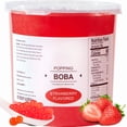 thumbnail image 3 of Soeos Strawberry flavored Popping Boba, Bursting Boba Pearls for Bubble Tea, Beverages, Shakes, Desserts, Smoothie and Ice Cream Topping (2.99kg, 1 Pack), 3 of 8
