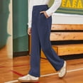 thumbnail image 6 of Girls Uniform Pants Dress Pants High Stretchy 5-14 Y (Navy 7-8 Years), 6 of 8