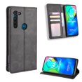 thumbnail image 2 of Compatible with Motorola Moto G8 Case Magnetic Closure Vintage Pattern PU Leather Wallet Cover with Card Slots-Black, 2 of 5