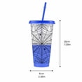 thumbnail image 4 of Spider Color Changing Cups, Cold Activated Color Changing Spider Web Tumbler, 24oz Reusable Plastic Cup with Lid & Straw, Halloween Spider Iced Drink Tumbler for Party Favors, Travel, Daily Use, 4 of 7