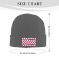 thumbnail image 3 of LNWH Knitted Acrylic Hat, Patriotic Usa Fashion Striped Pattern Winter Beanie Hat for Cold Weather, Deep Heather, 3 of 8