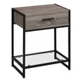 thumbnail image 2 of Monarch Specialties Accent Table, Side, End, Nightstand, Lamp, Storage Drawer, Living Room, Bedroom, Brown Laminate, Black Metal, Contemporary, Modern, 2 of 4