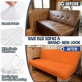 thumbnail image 3 of Qpednta 2-Piece Orange RV Couch Covers for Jackknife Sofa Bed Stretch Elastic, Slipcover Set for Camper Sleeper Sofa, Pet Friendly & Wrinkle Free Backrest & Seat Covers, 3 of 7