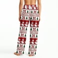 thumbnail image 4 of Women's Christmas Print Plush Pajama Pants, Soft and Comfortable Home Wear Trousers for Winter, Casual Sleepwear with Festive Design,Watermelon Red,S, 4 of 5