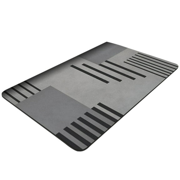 Hgallory Geometric Pattern Polyester Shower Bath Rug for Home Bathroom Toilet, Non-Slip Household Water Absorbent Floor Mats for Entrance Bedroom Kitchen, Modern Decor, 1PC, 16"x24", A