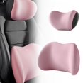 thumbnail image 1 of Car Headrest & Lumbar Support Pillow Set, Ergonomic Cushion for Neck & Back Pain Relief, Adjustable Comfort Kit for Driving, Office Chair, 1 of 7