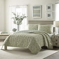 thumbnail image 1 of Stone Cottage Emilia Collection Quilt Set-100% Cotton, Reversible, Lightweight & Breathable Bedding with Matching Sham, Pre-Washed for Added Softness, Twin, Green, 1 of 3
