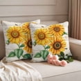 thumbnail image 3 of 2 Pack Outdoor Waterproof Throw Pillow Covers,Farm Rural Sunflower Bee Decorative Square Pillow Case Patio Pillowcases for Chair Couch Sofa 16x16in, 3 of 9