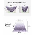 thumbnail image 6 of Waterfall Valances for Windows, Purple White Ombre Morocco Pattern Kitchen Sheer Valance Curtains, Modern Moroccan Geometric Rod Pocket Swag Valances for Living Room Bedroom, 47.2"x38.5", 1 Panel, 6 of 8