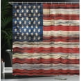 thumbnail image 4 of Ambesonne 4th of July Shower Curtain, Wood Planks Flag, 69"Wx75"L, Red Beige Navy Blue, 4 of 5
