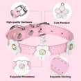 thumbnail image 5 of Didog Cute Leather Flower Studded Small Dog Collar Pretty Floral Pet Puppy Neck Strap, 5 of 6