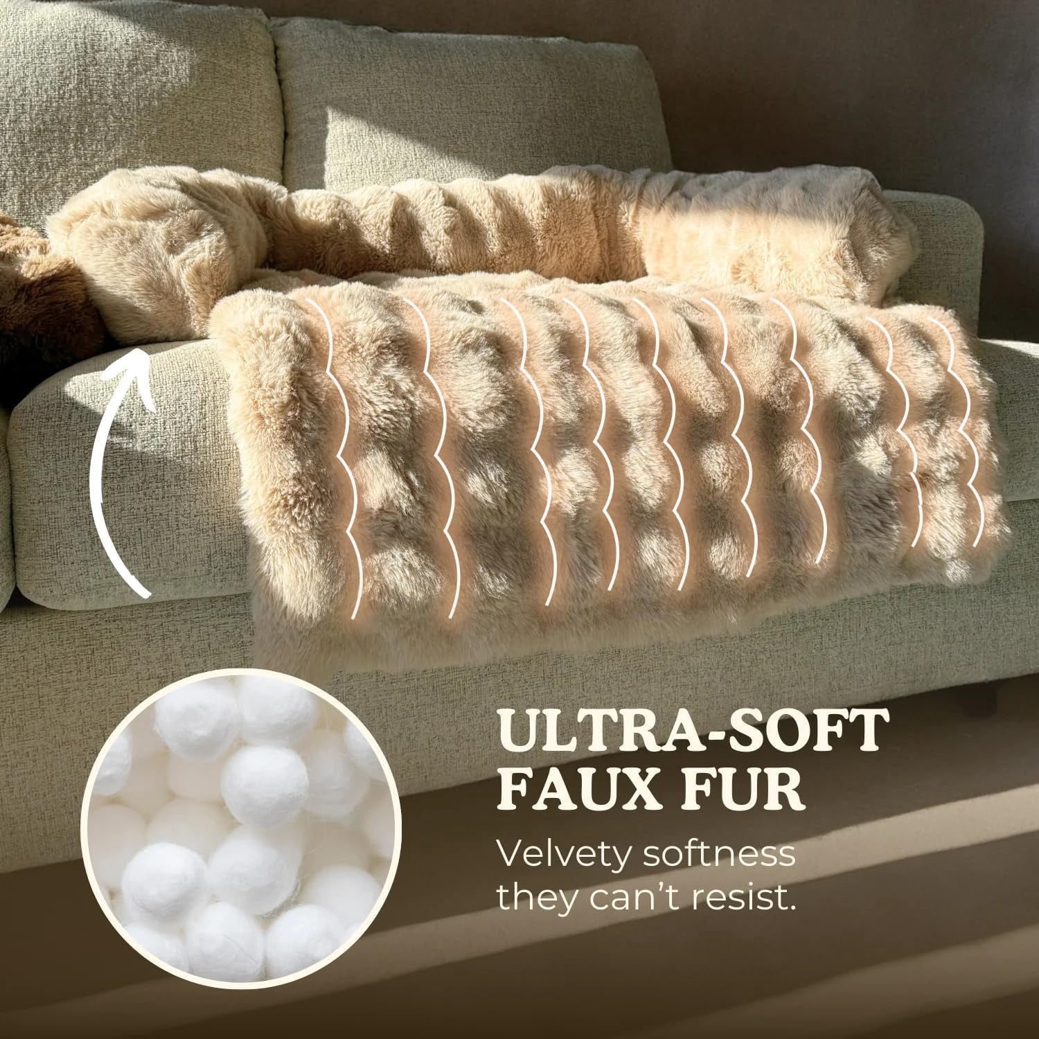Non-Slip Dog Sleeping Mats, Fluffy Fuzzy Cozy Washable Couch Cover, Puppy Bed Blanket with Waterproof Lining for Medium Small Dogs, Cats, Pets Indoor Sofa, Bed, Dog Crate(wwx)