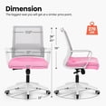 thumbnail image 2 of NEO CHAIR Pink Office Chair, Ergonomic Lumbar Support, Adjustable Desk Chair with Armrests, Pink, 2 of 7