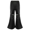 thumbnail image 2 of YONGHS Kids Boys Girls Shiny Sequins Jazz Hip Hop Dance Flare Pants Bell Bottoms Trousers Black 11-12, 2 of 7