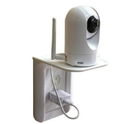Wall Outlet Shelf Organizer - Space-Saving Socket Stand Holder for Kitchen & Bathroom - Sturdy, Cord Management, Holds 10lbs - Ideal for Phones, Speakers, Echo Devices