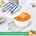 thumbnail image 3 of Yayeee Pot Holders Kitchen Heat Resistant with Pocket 7"x9.8" Cotton Oven Cooking Hot Pads, Blue Sailboats, 3 of 7