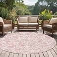 thumbnail image 2 of Pastoral Flowers Washable Round Area Rug 7 ft, Vintage Pink Flower Farmhouse Plant , Soft Non Slip Rugs Stain Repellent Indoor Felt Carpet for Living Dining Room Bedroom Home Office, 2 of 9